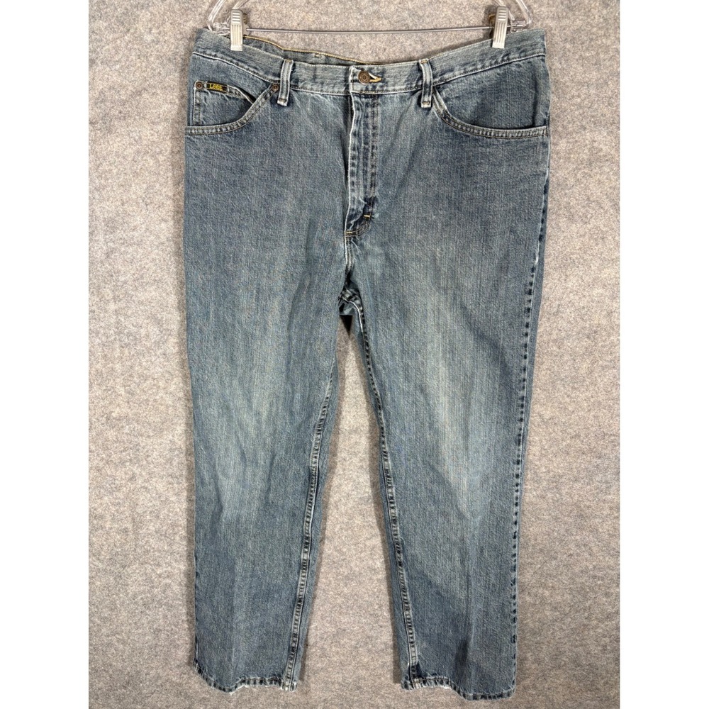 Lee‎ Jeans Men Relaxed Fit Medium Wash Denim Casual Pants Size 38x32